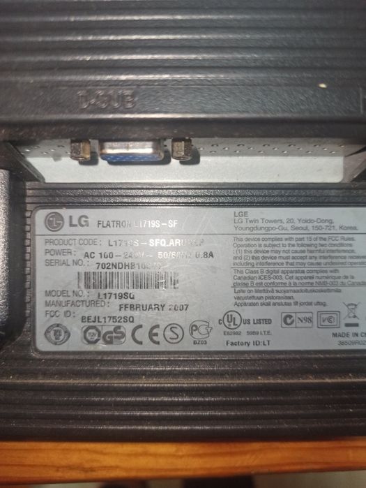Монітор LG Flatron L1719S 17 діагональ
