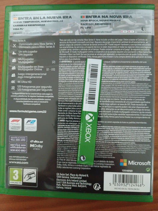 Jogo F1 22 xbox x