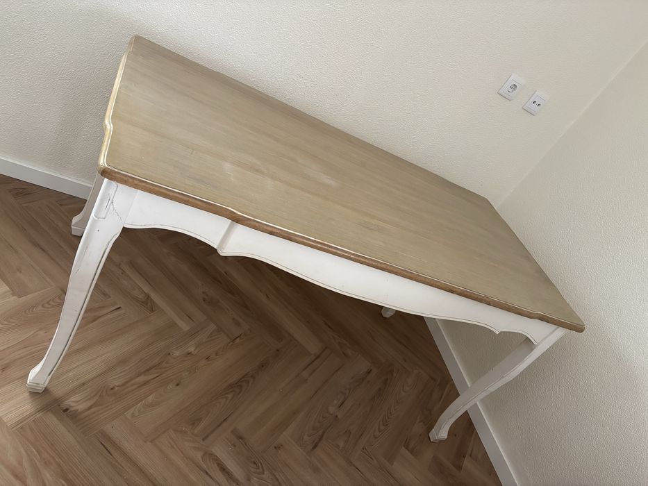 Mesa de Madeira Estilo Provençal  Branca – aprox 160 x 80 cm