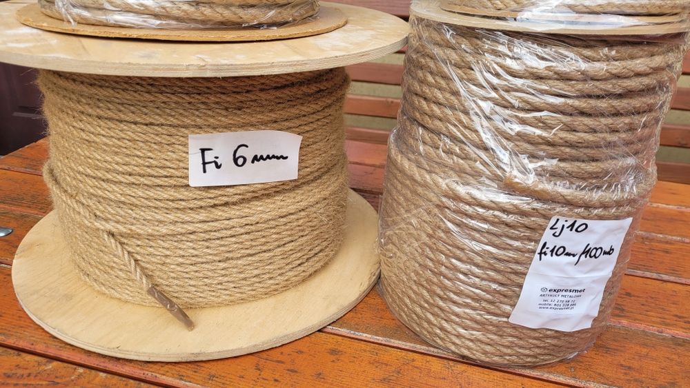 Linka jutowa fi6mm 20m powróz sznurek linka żeglarska POWRÓZ PROMOCJA!