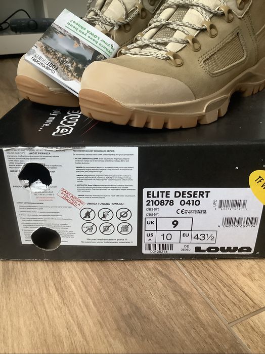 Buty WS Lowa Elite Desert wkladka 28,5cm r. 43,5 nowe