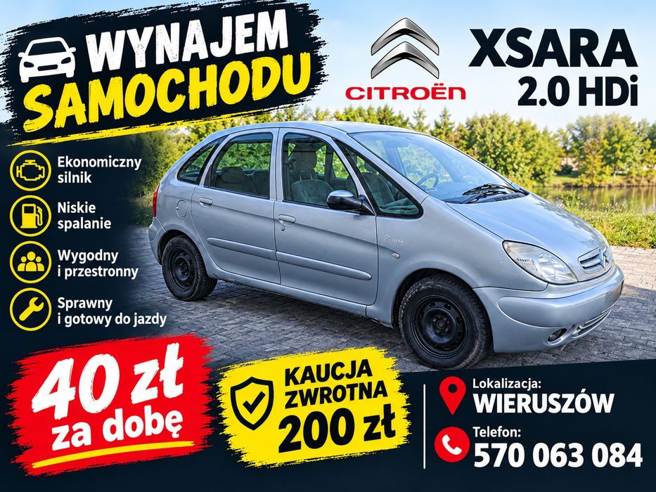 Wynajem Samochodu citroen Xsara Picasso 40 zł doba