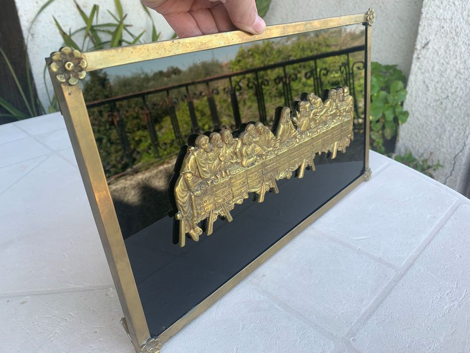 Antiguidade Quadro metálico Última Ceia