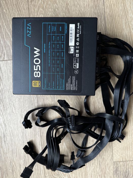 Zasilacz 850W Azza PSAZ 850G14 uszkodzony