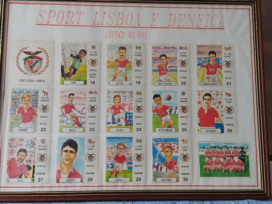 Lindo quadro com a equipa do Benfica de 92/93