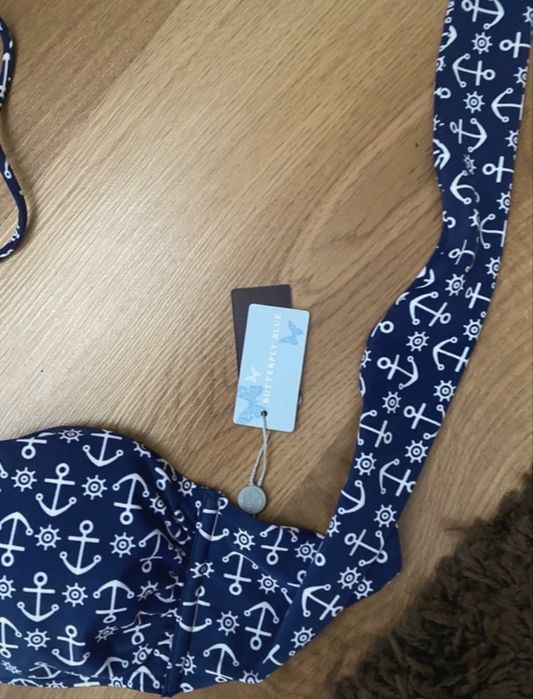 Nowa góra od stroju kąpielowego styl marynarski xl