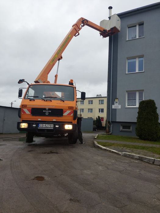 Wynajem podnośników koszowych Bydgoszcz Usługa Prace na wysokości