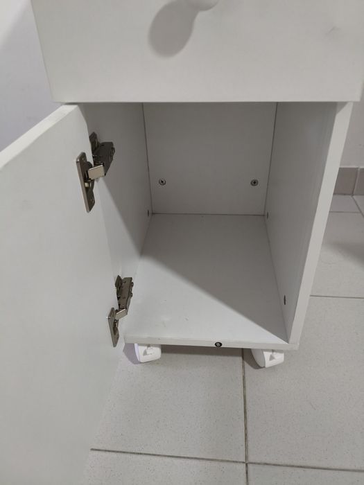 Mesa de manicure com aspiração, 3 sacos incluídos, 4 gavetas e uma porta metal aço Inox