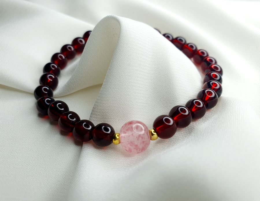 Bransoletka z Granatu Deep Red