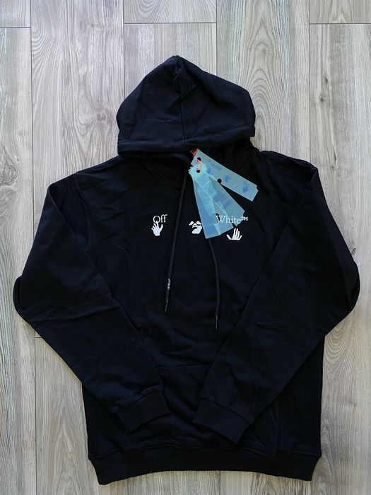 NOWA BLUZA OFFWHITE Czarna z kapturem Rozmiar: L