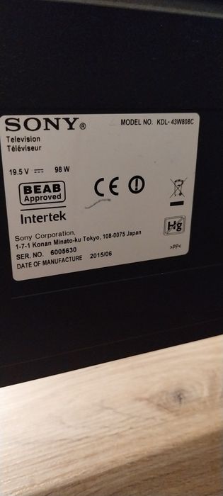 Sony bravia KDL-43W808C