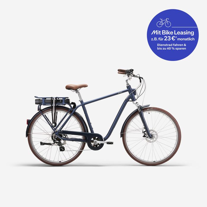 Bicicleta elétrica de cidade elops 900 quadro alto azul marinho