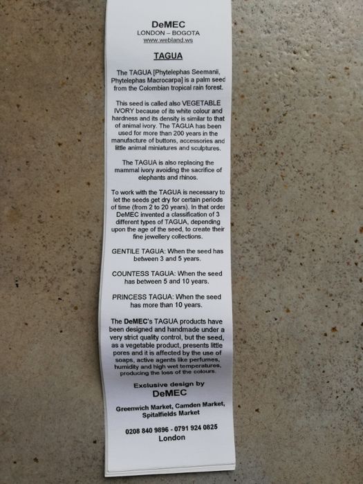 Botões de Punho de Marfim Vegetal. NOVOS