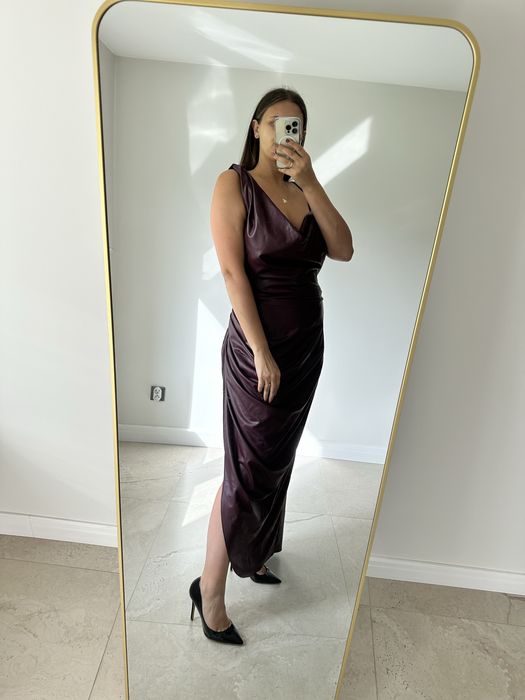 Sukienka z eko skóry ASOS rozmiar 54 wesele ślub Andrzejki