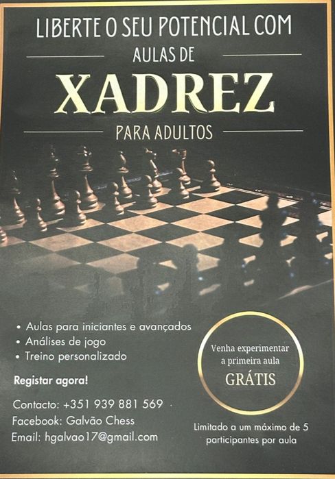 Xadrez aulas de iniciantes a avançados