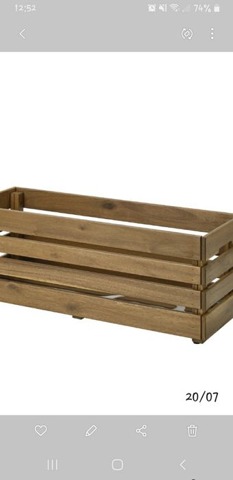 NOVO 2 Floreiras acácia IKEA preço unidade 75x27x27,madeira maciça  duradoura de exterior,VALOR FIXO,em mão,disponível a partir 27/7