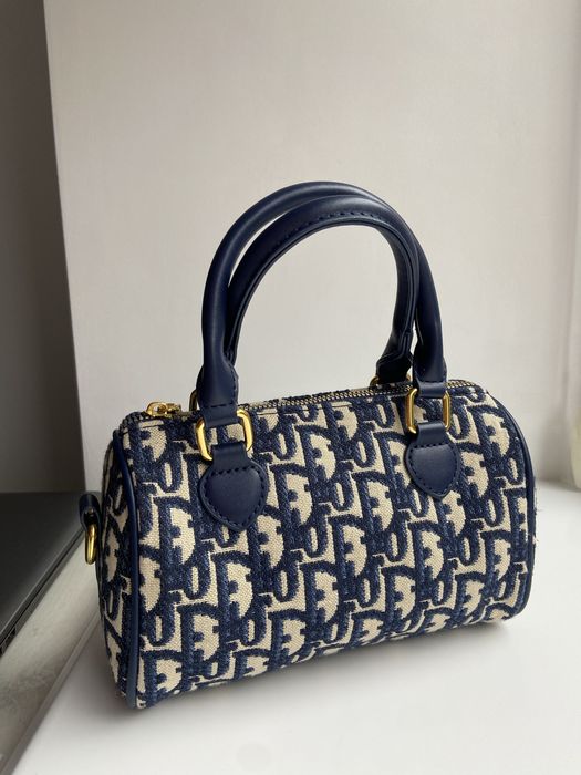 Жіноча брендова сумка Dior синя, чорна / сумка Dior Groove Trotter Boston Bag Діор через плече, диор сумка бочонок саквояж монограма / кросбоді діор