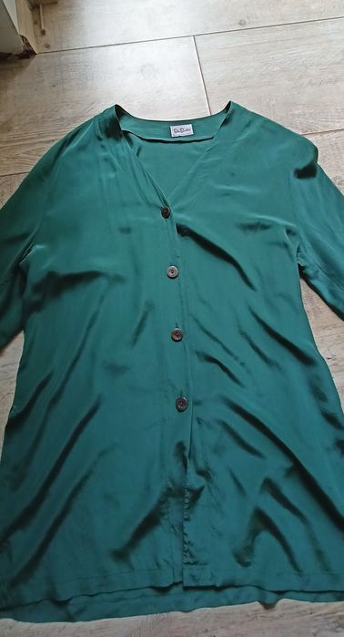 Koszula jedwab 100% silk butelkowa zieleń Betty barclay l