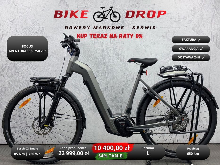 Rower Elektryczny Trekking Focus Aventura2 6.9 Bosch CX 750 Wh J.NOWY
