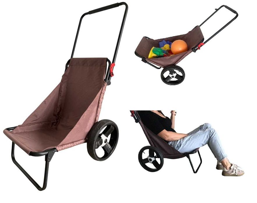 WÓZEK PLAŻOWY,krzesełko turystyczne NA KÓŁKACH z rączką