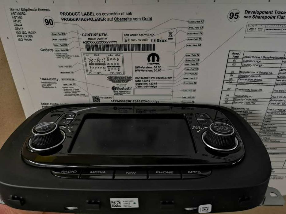 Radionawigacja nawigacja GPS DAB Uconnect oryginalna fiat 500x montaż