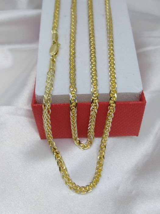 Piękny złoty łańcuszek Lisi ogon diamentowany, złoto  585, dł. 55 cm