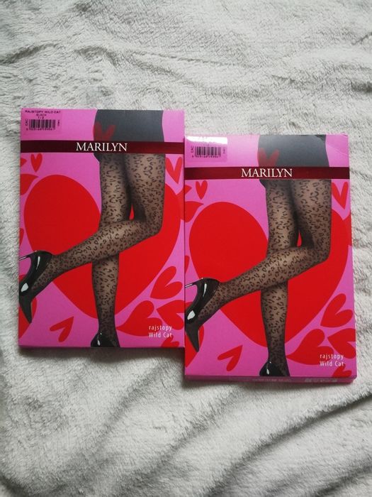 Rajstopy Marilyn Wild Cat czarne 20 Den rajstopy w panterkę 2 sztuki