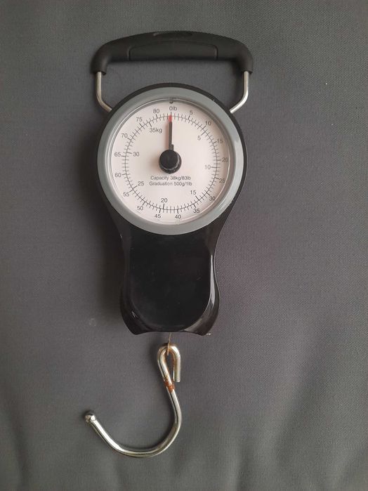 Balança analógica de viagem com fita métrica capacidade até 35kg