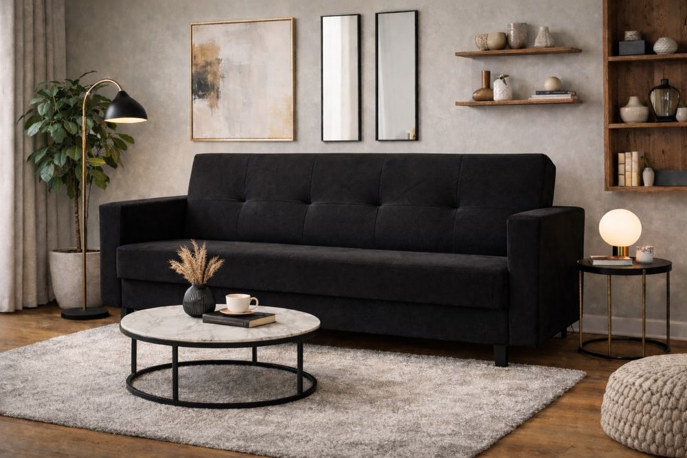 Wersalka rozkładana na sprężynach kanapa sofa łóżko tapczan salon