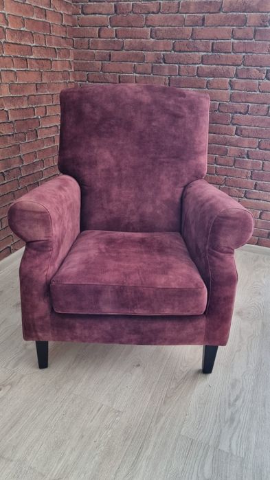Fotel uszak śliwka bordo