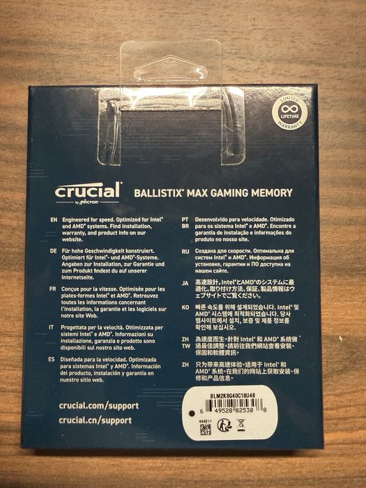 Ram 2x8Gbs Max Ballistix CL 18 4000 Mhz DDR 4