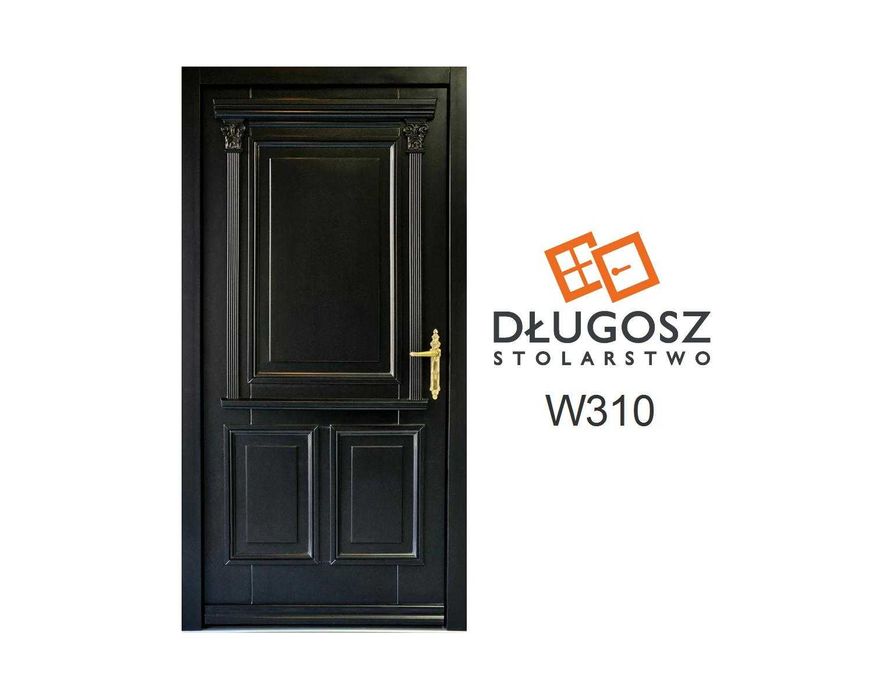 Drzwi DŁUGOSZ zewnętrzne RAL9005 czarne prawe czyste powietrze GOTOWE