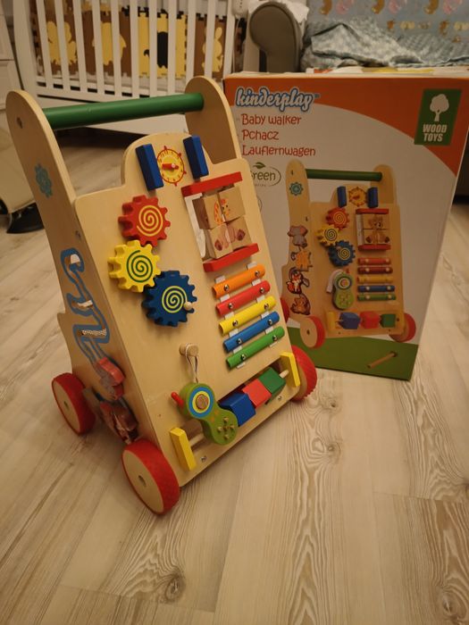 Kinderplay -chodzik,pchacz drewniany edukacyjny eko Super stan!
