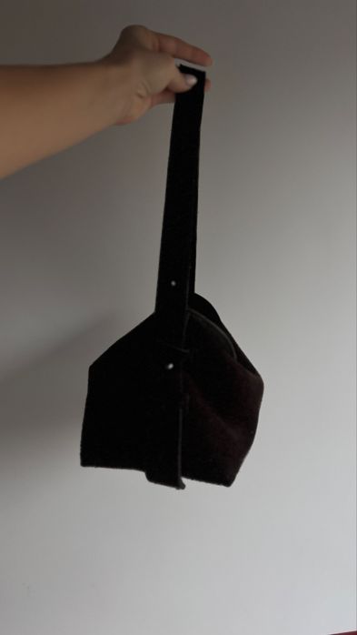 Замшева сумка шоколадного кольроу