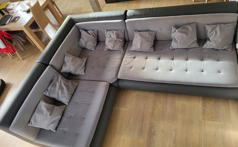 narożnik szary kanapa