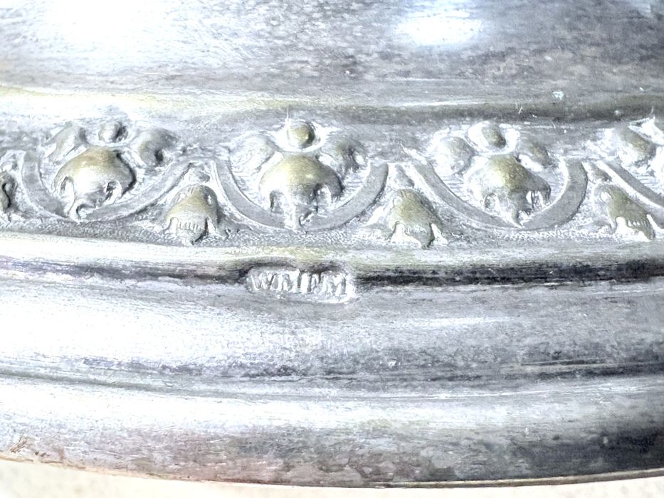 Magnífico raro antigo centro de mesa Arte Nova WMF com banho em prata