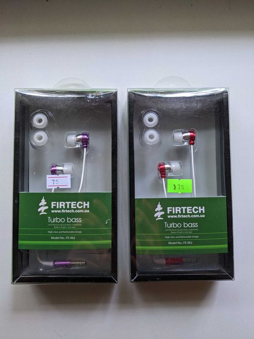 Навушники-вкладиші Firtech FE-062,вакуумні стерео(без мікрофона)