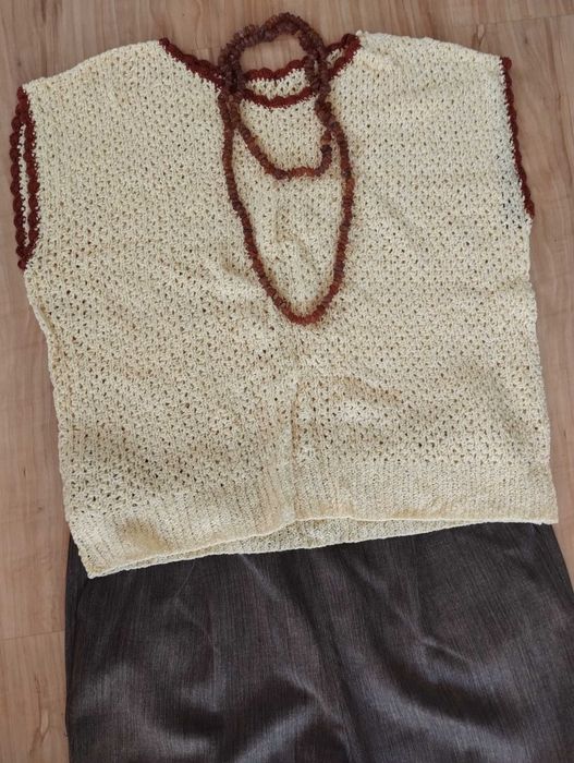 Zestaw 1 vintage ubrania spodnie bezrękawnik duży rozmiar