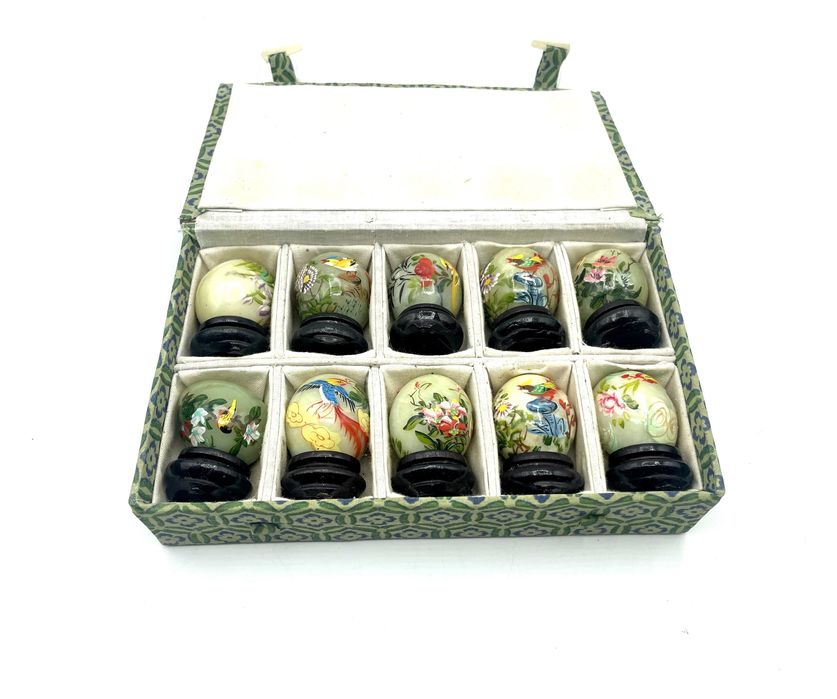 Ovos em Jade pintados china, oriental, asia