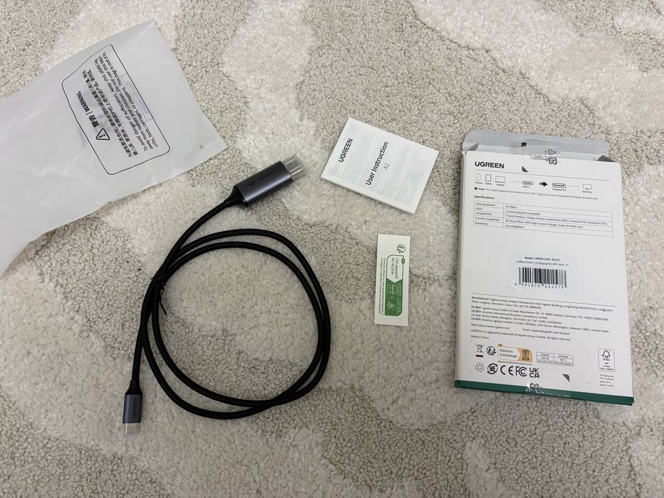 Кабель UGREEN CM556 USB-C to DisplayPort новий
