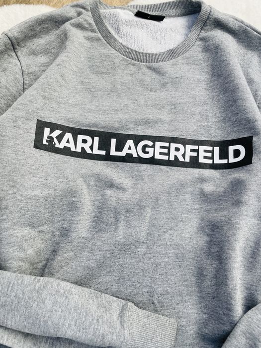 Karl Lagerfeld szara bluza logo oryginal L