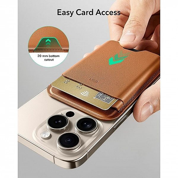 Esr Classic Rfid Magnetic Wallet Magsafe Caramel Brown