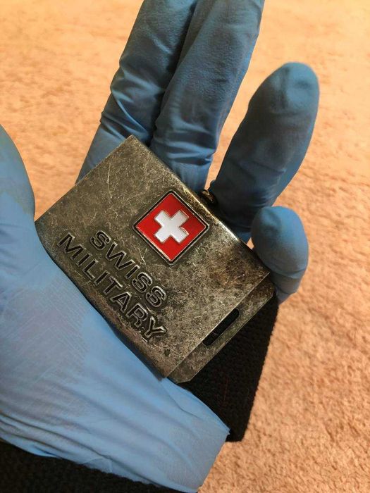Ремень Swiss Military тактический текстильный черный