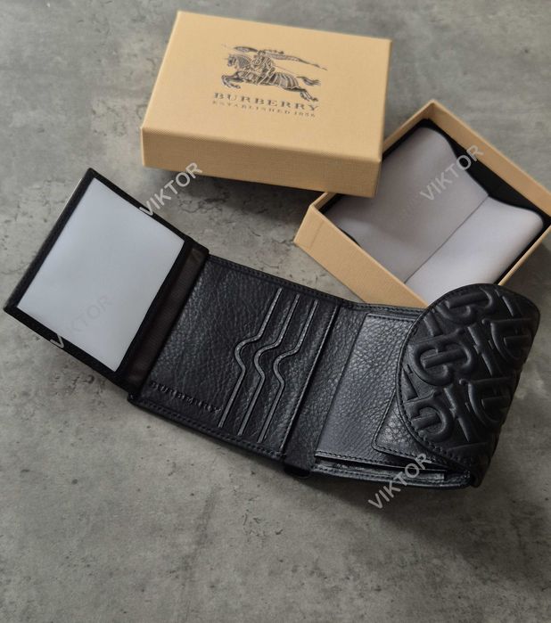 Кожаный женский маленький красивый кошелек Burberry. Шкіряний гаманець