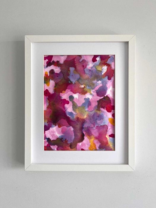 Quadro - Pintura abstrata em acrílico com moldura