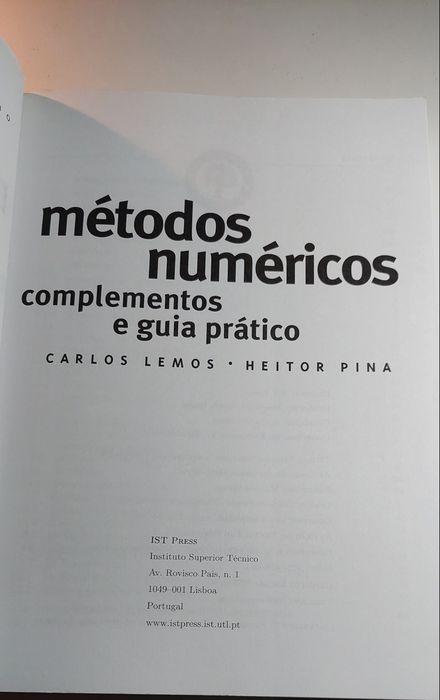 Métodos Numéricos, Complementos e Guia Prático - Carlos Lemos,