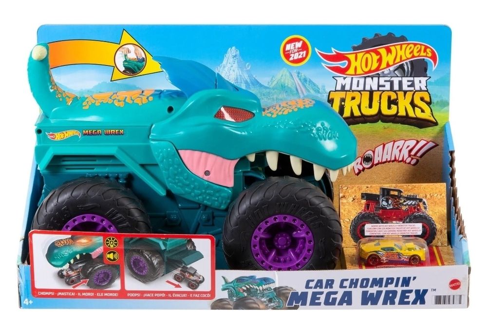 Hot Wheels Monster Truck Pożeracz Aut Mega Wrex GYL13 - uszkodzony mechanizm