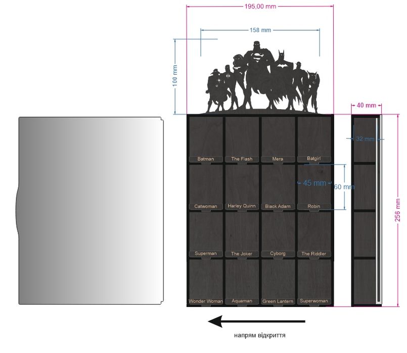 Полка для фігурок DC playmobil Natoons Star Wars lego kinder joy