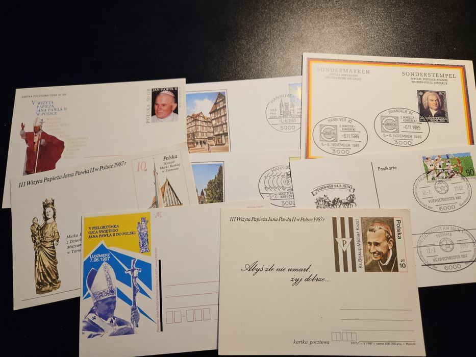 Zestaw całości, FDC, całostek. Znaczki