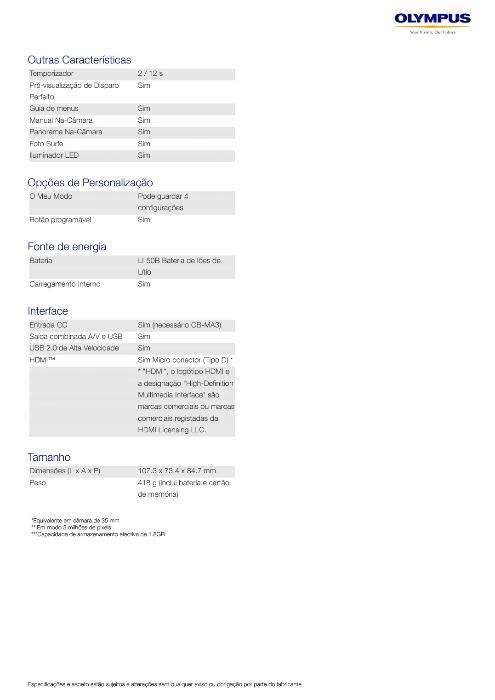 Máquina Fotográfica Olympus SP-800UZ